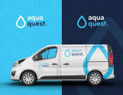 Projekt graficzny, nazwa firmy, tworzenie logo firm AQUA QUEST - PanGrafik
