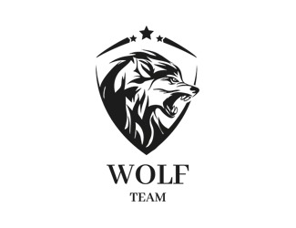 Projekt graficzny logo dla firmy online wolf team