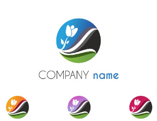 Projekt logo dla firmy kolorowy kwiat | Projektowanie logo
