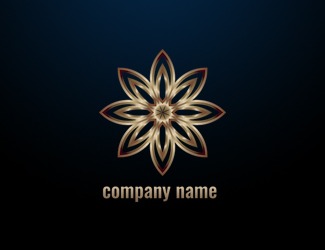 Projektowanie logo dla firmy, konkurs graficzny gold flower