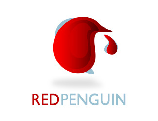 Czerwony pingwin  - projektowanie logo - konkurs graficzny