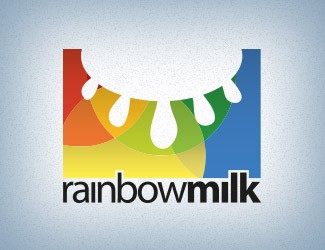 Projektowanie logo dla firm online Rainbow Milk