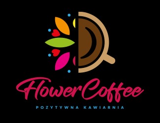 Projekt logo dla firmy Flower Coffee | Projektowanie logo