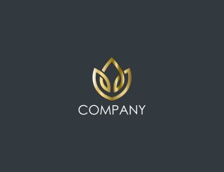 Projekt logo dla firmy złoty kwiat | Projektowanie logo